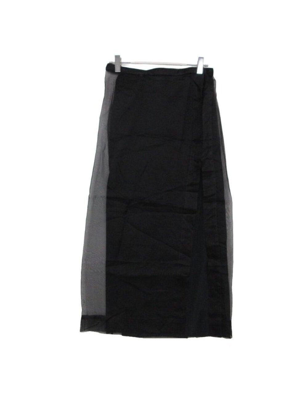 Gucci Skirt Long Length Silk Organza Slit Black